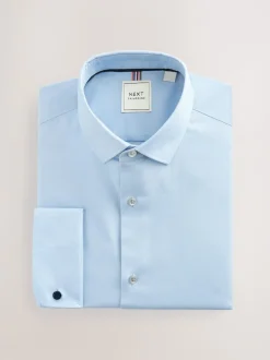 Next Bleu - Ajustement régulier - Chemises de nuit texturées à double poignet et d'entretien facile