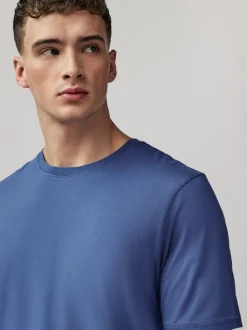 Next - Ajustement régulier - T-shirt Essential Col rond en coton Bleu Clearance