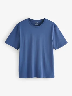 Next - Ajustement régulier - T-shirt Essential Col rond en coton Bleu Clearance