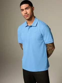 Next - Ajustement régulier - Polo Manches courtes Pique Bleu New