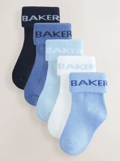 Baker by Ted Baker Bleu - Bébé Chaussettes 5 Lot Hot
