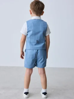 Baker by Ted Baker Bleu - Ensemble chemise, gilet et short Clearance