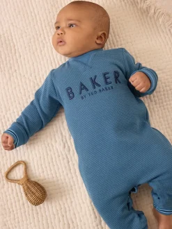 Baker by Ted Baker Bleu - Barboteuse texturée à manches longues New