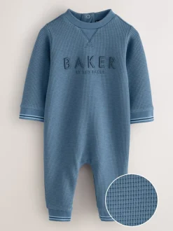 Baker by Ted Baker Bleu - Barboteuse texturée à manches longues New