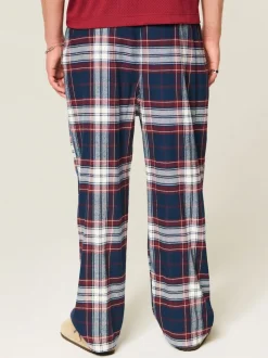 Hollister Bleu - Bas de pyjama à carreaux en flanelle Online