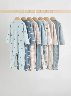 Next Bleu - Bébé Popper Sleepsuits Pack de 7 (0mois -2ans)