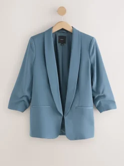 Next - Blazer décontracté à manches froncées Bleu Hot
