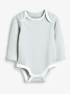 Mori Bleu - Body à encolure enveloppe à manches longues Discount