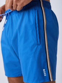 BOSS Bleu - Shorts de bain emblématique à rayure latérale Logo Outlet