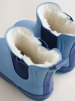 Next - Bottines en caoutchouc avec doublure chaude Bleu