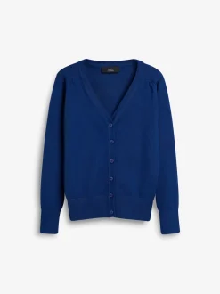 Next - Cardigan à col en V Cotton Rich School (3-16ans) Bleu Hot