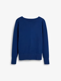 Next - Cardigan à col en V Cotton Rich School (3-16ans) Bleu Hot