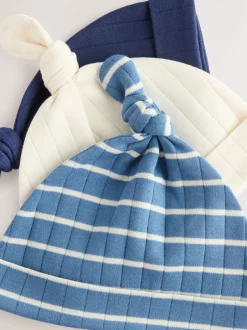 Next Bleu - Chapeaux à nouer 100% coton Lot 3 (0à18mois) New