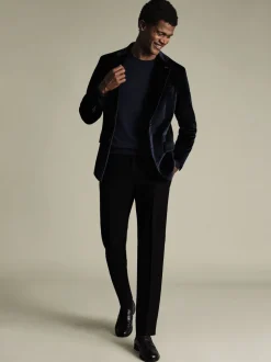 Charles Tyrwhitt Bleu - Veste Coupe ajustée en velours italien Discount