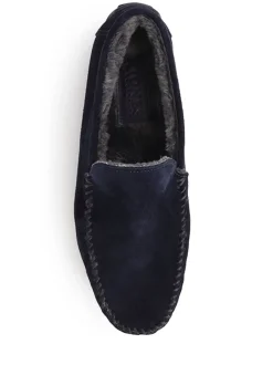 Jones Bootmaker Bleu - Chaussons Zain en daim Online
