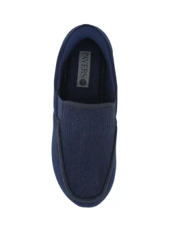 Pavers Bleu - Chaussons extra larges en velours côtelé Clearance