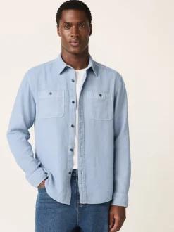 Next Bleu - Chemise à manches longues texturée à deux poches Coupe classique Hot