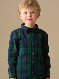 Angel & Rocket Bleu - Chemise Camden brossée avec Nœud papillon