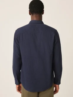 Next Bleu - Chemise Coupe classique texturée à manches longues gaufrée