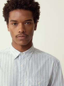 Next Bleu - Chemise en Rayure seersucker à manches longues Clearance