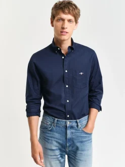 Gant Bleu - Chemise en popeline coupe régulière Discount
