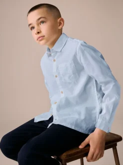 Next Bleu - Chemise manches longues 100% lin (3-16ans) Best