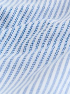 Next Bleu - Chemise New York brodée à rayures à manches courtes Online