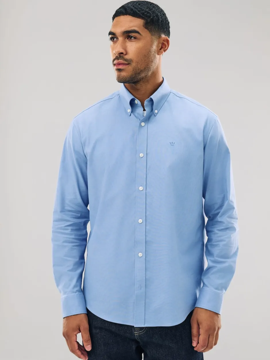 Next - Chemise Oxford stretch à manches longues Bleu Online