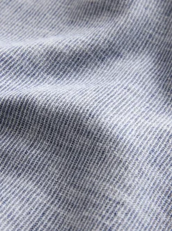 Next Bleu - Chemise texturée en coton et lin à manches longues et col grand-père (3-16ans) Discount