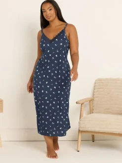 Yours Curve Bleu - Chemise Soft Touch Midaxi Clearance