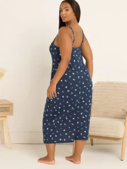 Yours Curve Bleu - Chemise Soft Touch Midaxi Clearance