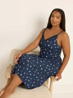 Yours Curve Bleu - Chemise Soft Touch Midaxi Clearance