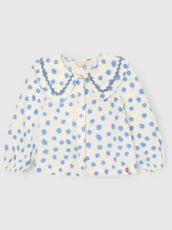 Angel & Rocket Bleu - Chemisier Leonie à pois double col Hot