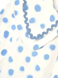 Angel & Rocket Bleu - Chemisier Leonie à pois double col Hot