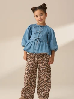 Angel & Rocket Bleu - Chemisiers Ria Broderie Cravate devant Péplum New