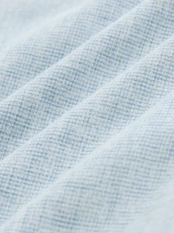 Next Bleu - Col Classique - Chemise à manches courtes en lin et coton mélangés Online