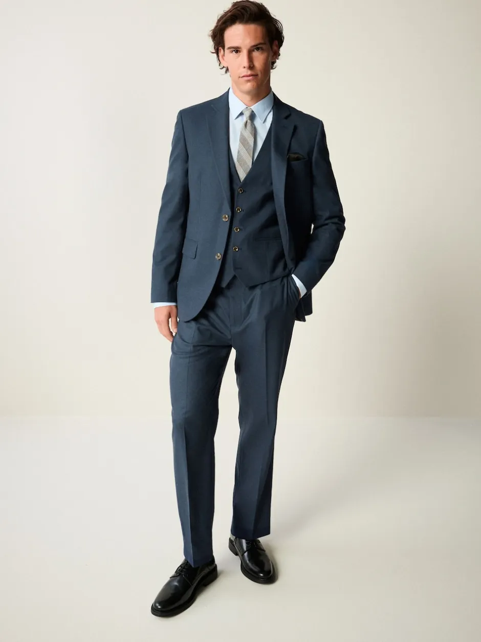 Next Bleu - Coupe ajustée Gilet en flanelle texturée Discount