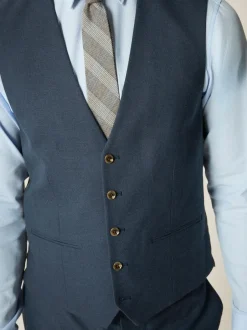 Next Bleu - Coupe ajustée Gilet en flanelle texturée Discount