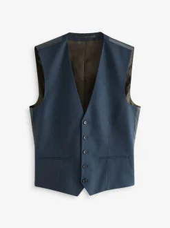 Next Bleu - Coupe ajustée Gilet en flanelle texturée Discount