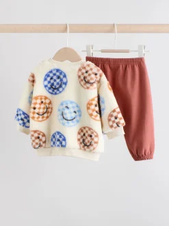 Next Bleu à damiers - Ensemble Bébé haut en polaire et Survêtement (0mois-2ans) Hot