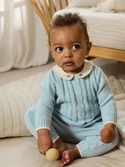 Next Bleu - Ensemble pull et legging en maille bébé (0mois-3ans) Online