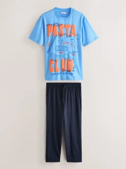 Next Bleu - Ensemble pyjama graphique en jersey à manches courtes Online