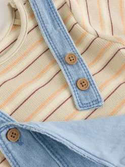 Next Bleu - Ensemble salopette et body en jean bébé (0 mois-2 ans) Outlet