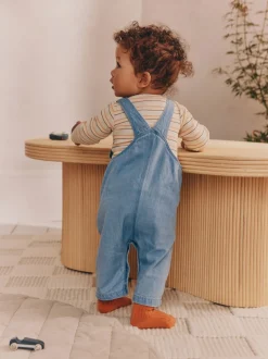 Next Bleu - Ensemble salopette et body en jean bébé (0 mois-2 ans) Outlet