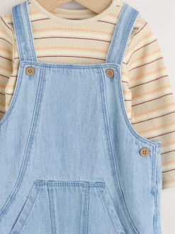 Next Bleu - Ensemble salopette et body en jean bébé (0 mois-2 ans) Outlet