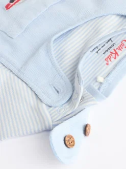 Next Bleu - Ensemble salopette et body bébé en velours côtelé 100% coton Discount