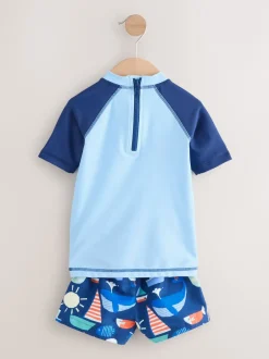 Next Bleu - Ensemble Sunsafe Rash Gilet et short de bain (3mois-7ans) Sale