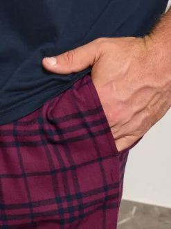 BadRhino Big & Tall Bleu - Ensemble t-shirt à carreaux et bas de pyjama Clearance