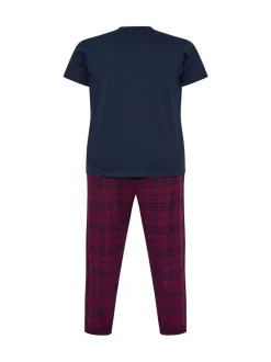 BadRhino Big & Tall Bleu - Ensemble t-shirt à carreaux et bas de pyjama Clearance