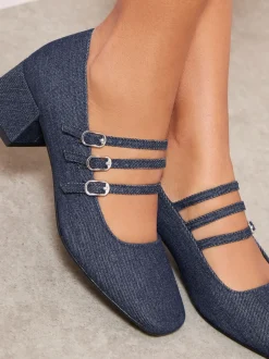 Friends Like These Bleu - Escarpin Smart Mary Jane à talon bloc bas Discount